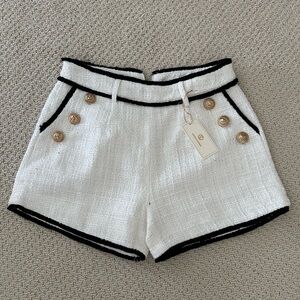 Sierra Darien tweed white shorts